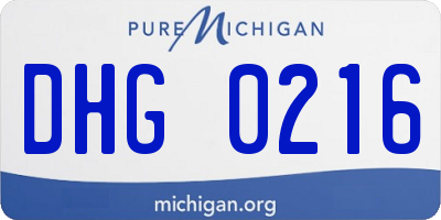 MI license plate DHG0216