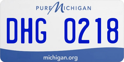 MI license plate DHG0218