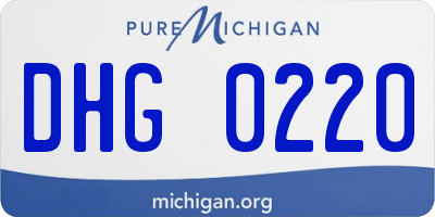 MI license plate DHG0220