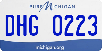 MI license plate DHG0223