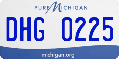 MI license plate DHG0225