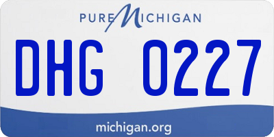MI license plate DHG0227