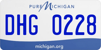 MI license plate DHG0228