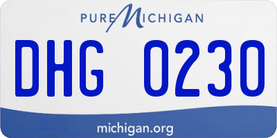 MI license plate DHG0230