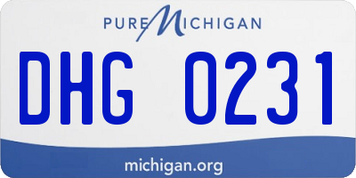 MI license plate DHG0231