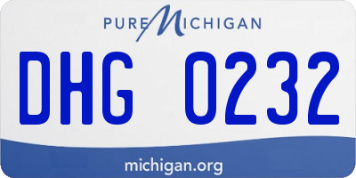 MI license plate DHG0232