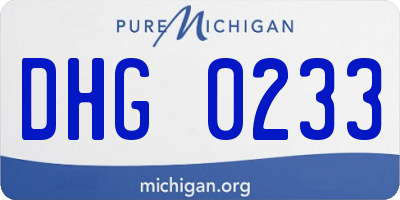 MI license plate DHG0233