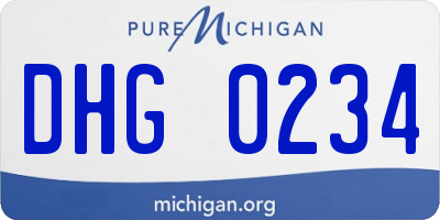 MI license plate DHG0234