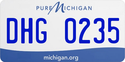 MI license plate DHG0235