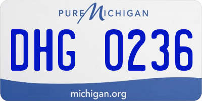 MI license plate DHG0236