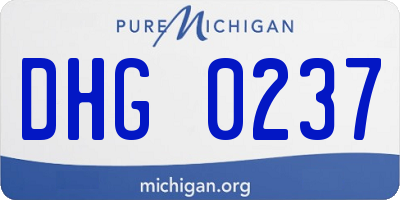 MI license plate DHG0237