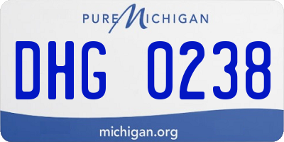 MI license plate DHG0238