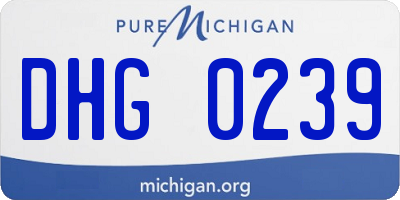MI license plate DHG0239