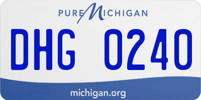 MI license plate DHG0240