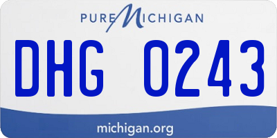 MI license plate DHG0243