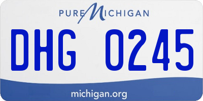 MI license plate DHG0245