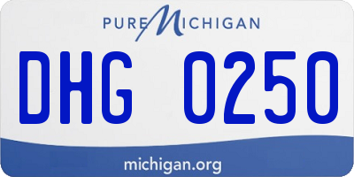 MI license plate DHG0250