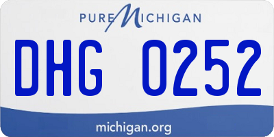 MI license plate DHG0252