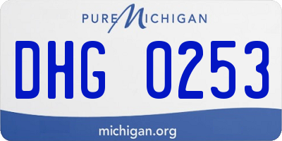 MI license plate DHG0253
