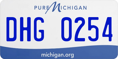 MI license plate DHG0254