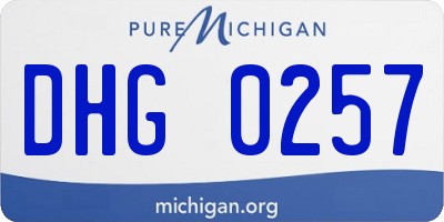 MI license plate DHG0257