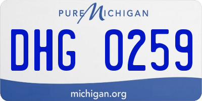 MI license plate DHG0259