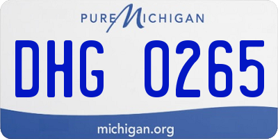 MI license plate DHG0265