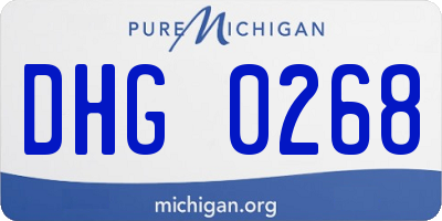 MI license plate DHG0268