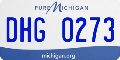 MI license plate DHG0273