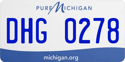 MI license plate DHG0278