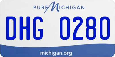 MI license plate DHG0280