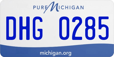 MI license plate DHG0285