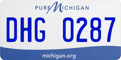 MI license plate DHG0287