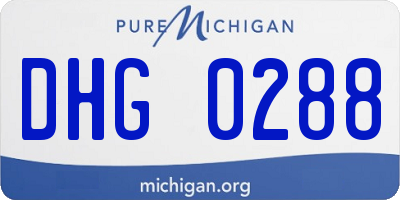 MI license plate DHG0288