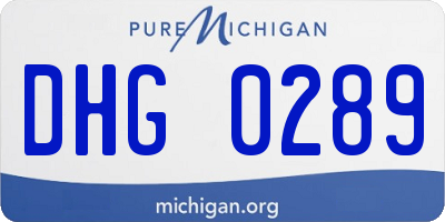 MI license plate DHG0289