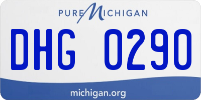 MI license plate DHG0290