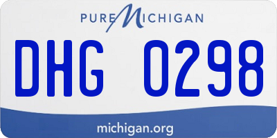 MI license plate DHG0298