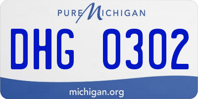 MI license plate DHG0302