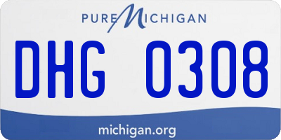 MI license plate DHG0308