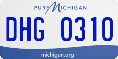 MI license plate DHG0310