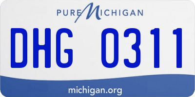 MI license plate DHG0311