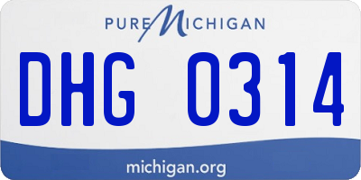 MI license plate DHG0314
