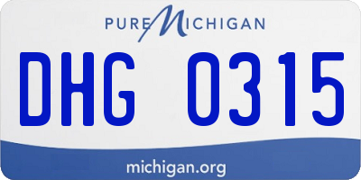 MI license plate DHG0315