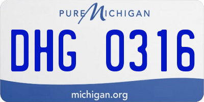 MI license plate DHG0316