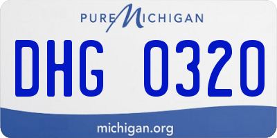 MI license plate DHG0320