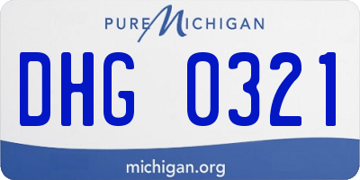 MI license plate DHG0321