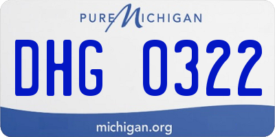 MI license plate DHG0322