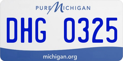 MI license plate DHG0325