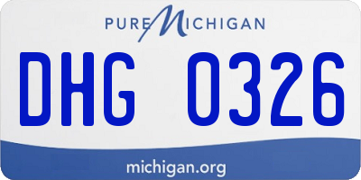 MI license plate DHG0326