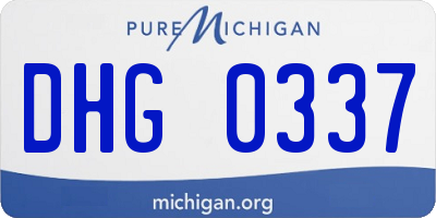 MI license plate DHG0337